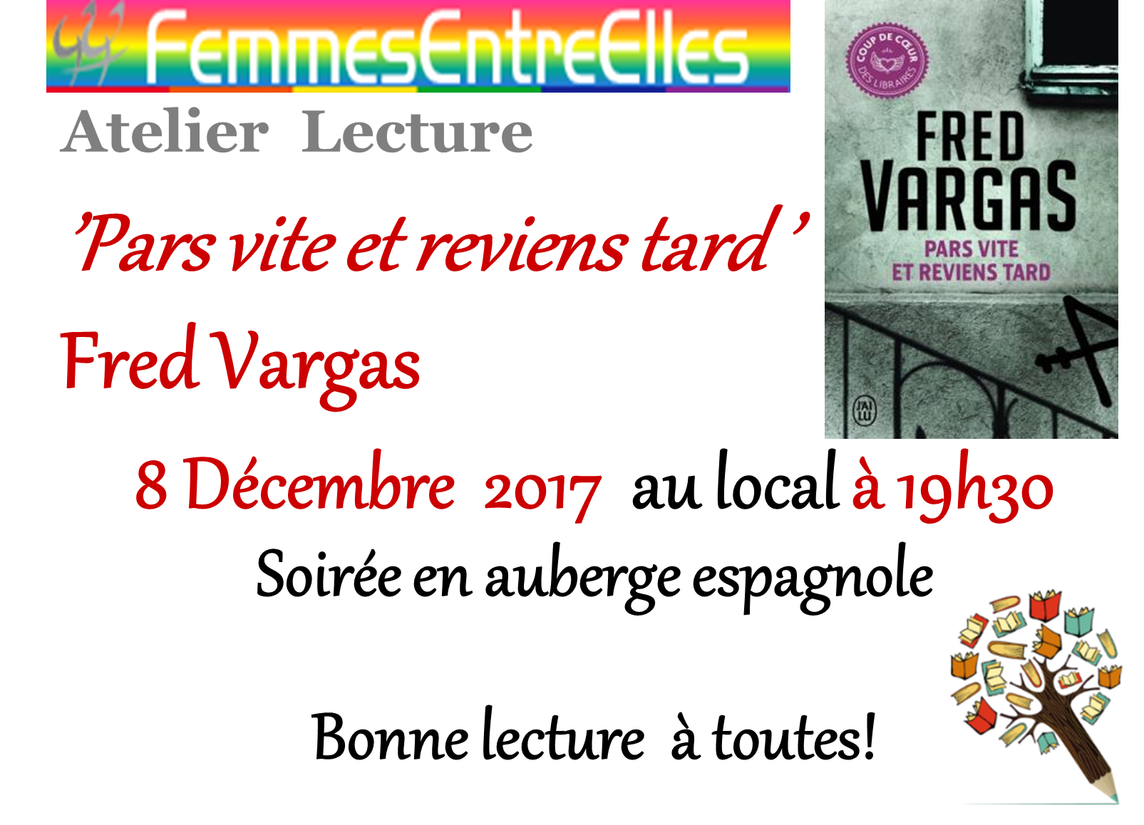[FEE] : Atelier lecture le 8 Decembre autour de Fred Vargas