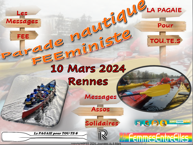 Parade nautique FEEministe le 10 mars 2024 14h-17h, Journées du 8 mars