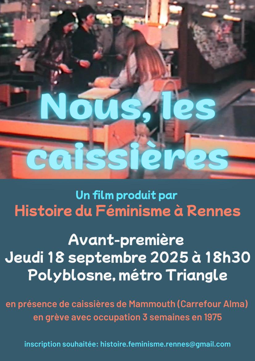 Avant première du film 'Nous les caissières' produit par Histoire du Féminisme à Rennes, 18 Septembre 2025 Rennes